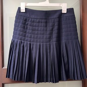 J Crew Navy Pleated Mini Skirt Size 2